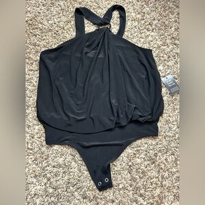 Express Black Halter Bodysuit Sz M NWT